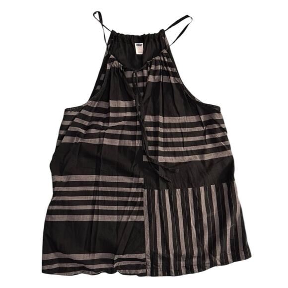 Old Navy Black and Gray Striped Block Tank Top Blouse - Picture 1 of 3